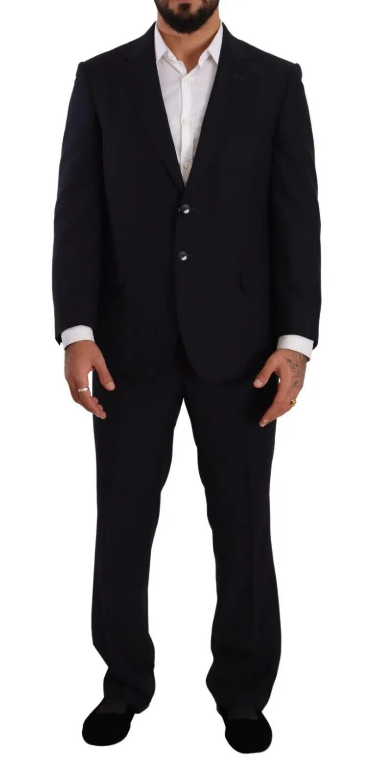 Domenico Tagliente Men's Exquisite Blue Two-Piece Suit with Deconstructed Blazer