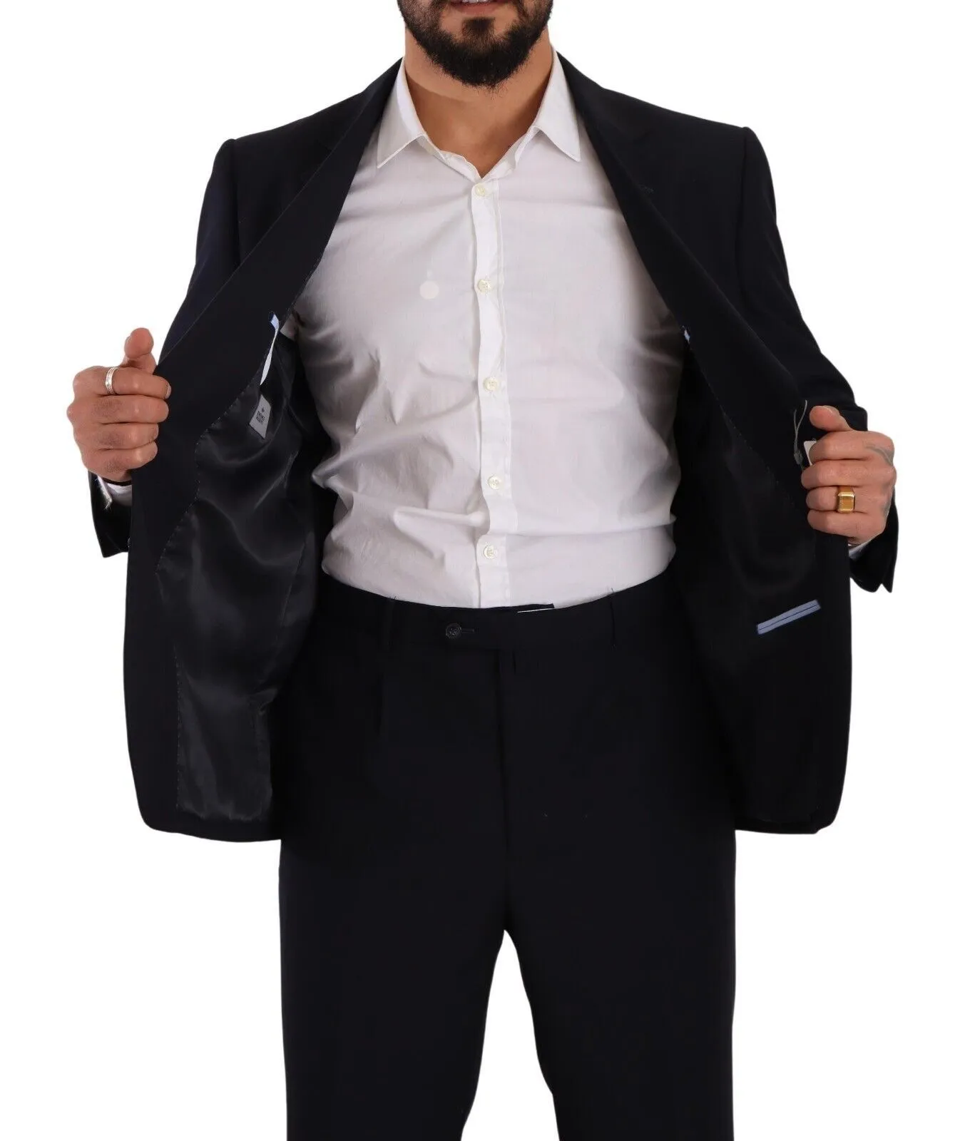 Domenico Tagliente Men's Elegant Black Two-Piece Suit Ensemble