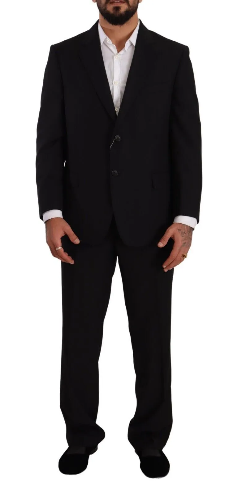 Domenico Tagliente Men's Elegant Two-Piece Black Suit Ensemble