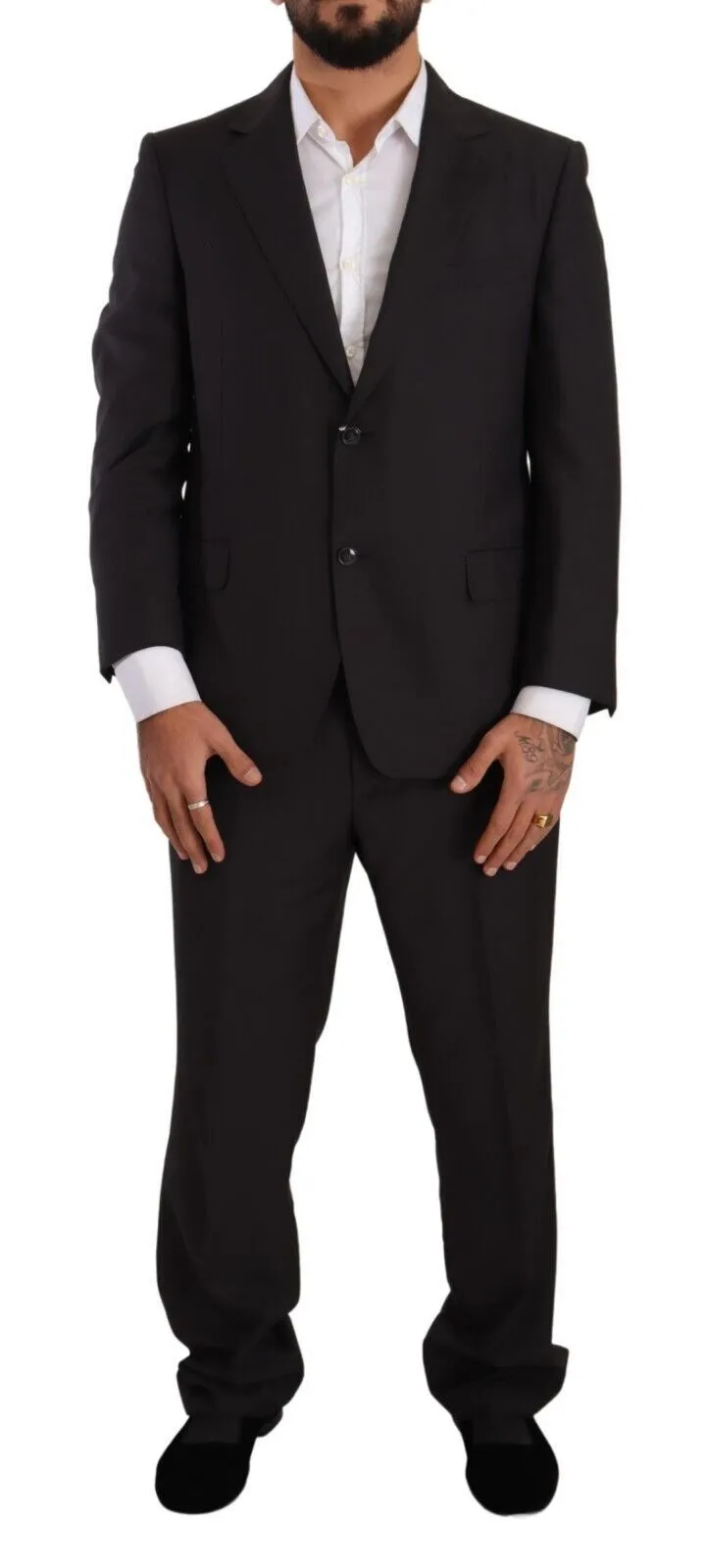 Domenico Tagliente Men's Elegant Dark Grey Two-Piece Suit