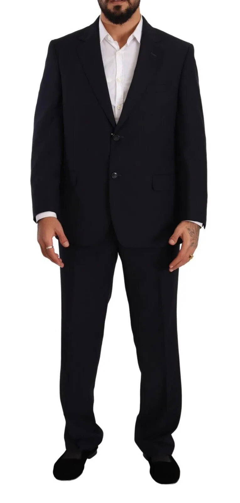 Domenico Tagliente Men's Elegant Blue Two-Piece Deconstructed Suit