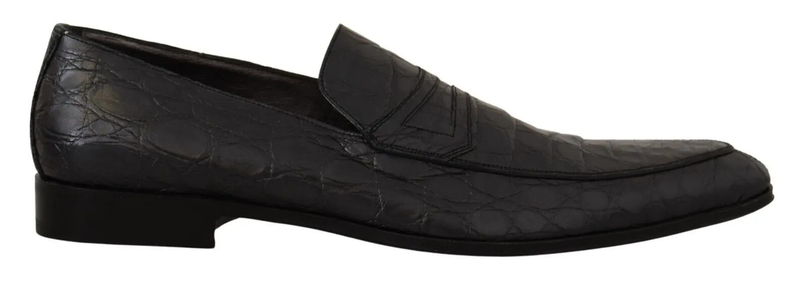 Dolce & Gabbana Men's Exquisite Black & Gray Crocodile Loafers