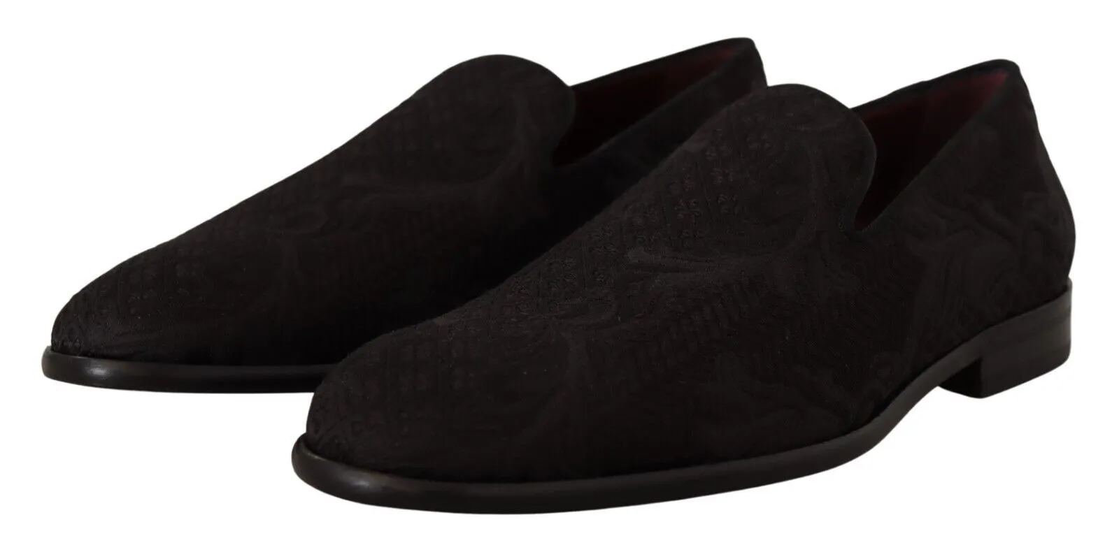 Dolce & Gabbana Men's Black Floral Brocade Slippers