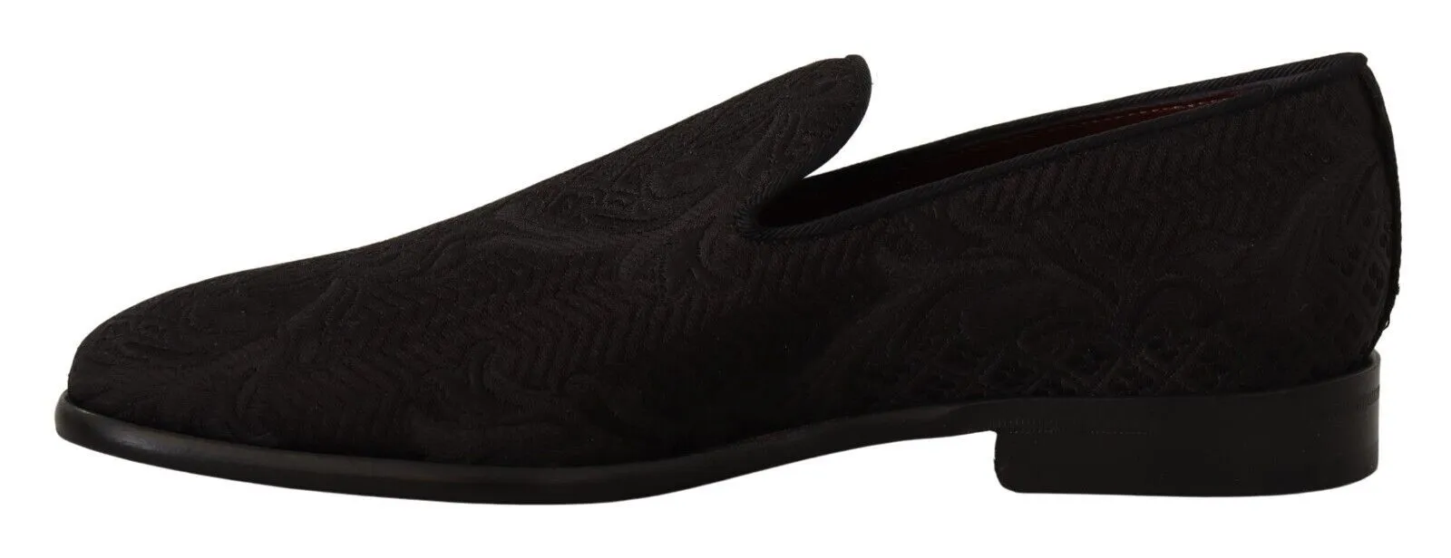 Dolce & Gabbana Men's Black Floral Brocade Slippers