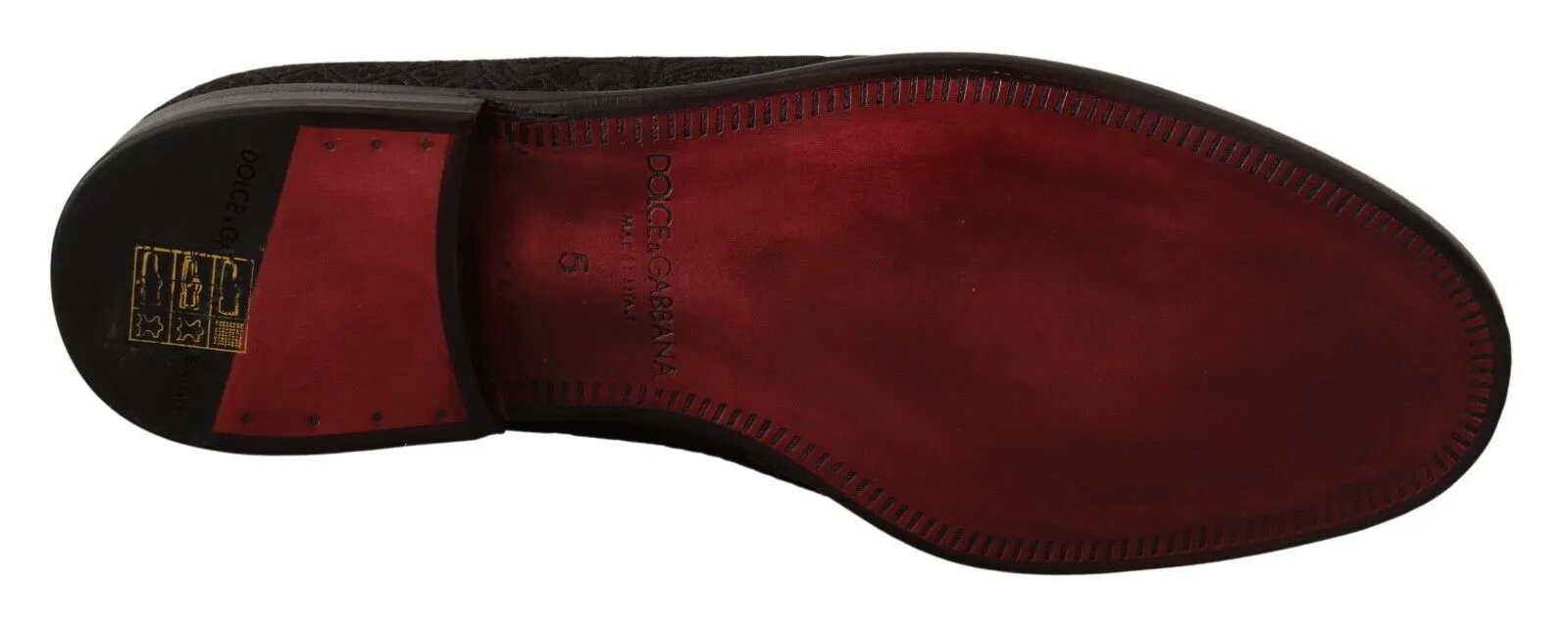 Dolce & Gabbana Men's Black Floral Brocade Slippers