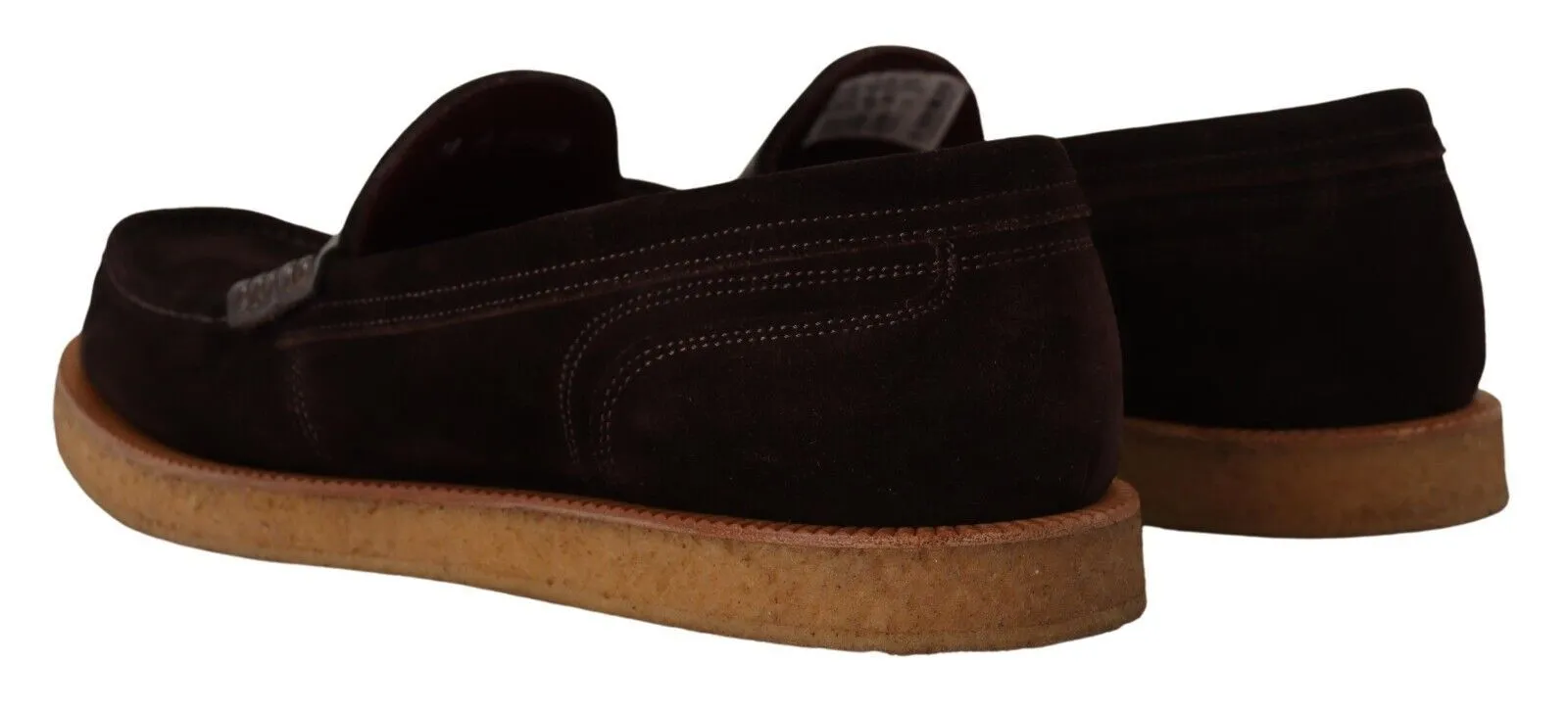 Dolce & Gabbana Men's Elegant Suede Crocodile Loafers in Brown