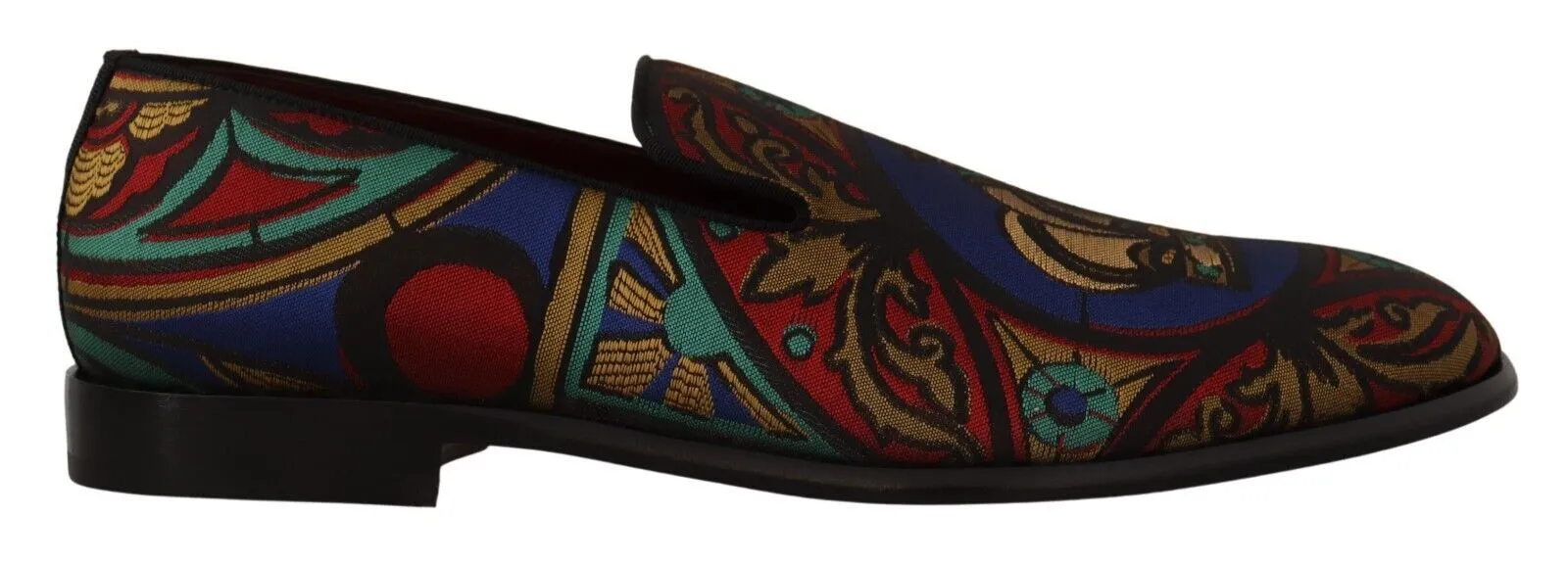 Dolce & Gabbana Men's Multicolor Jacquard Slide-On Loafer Slippers