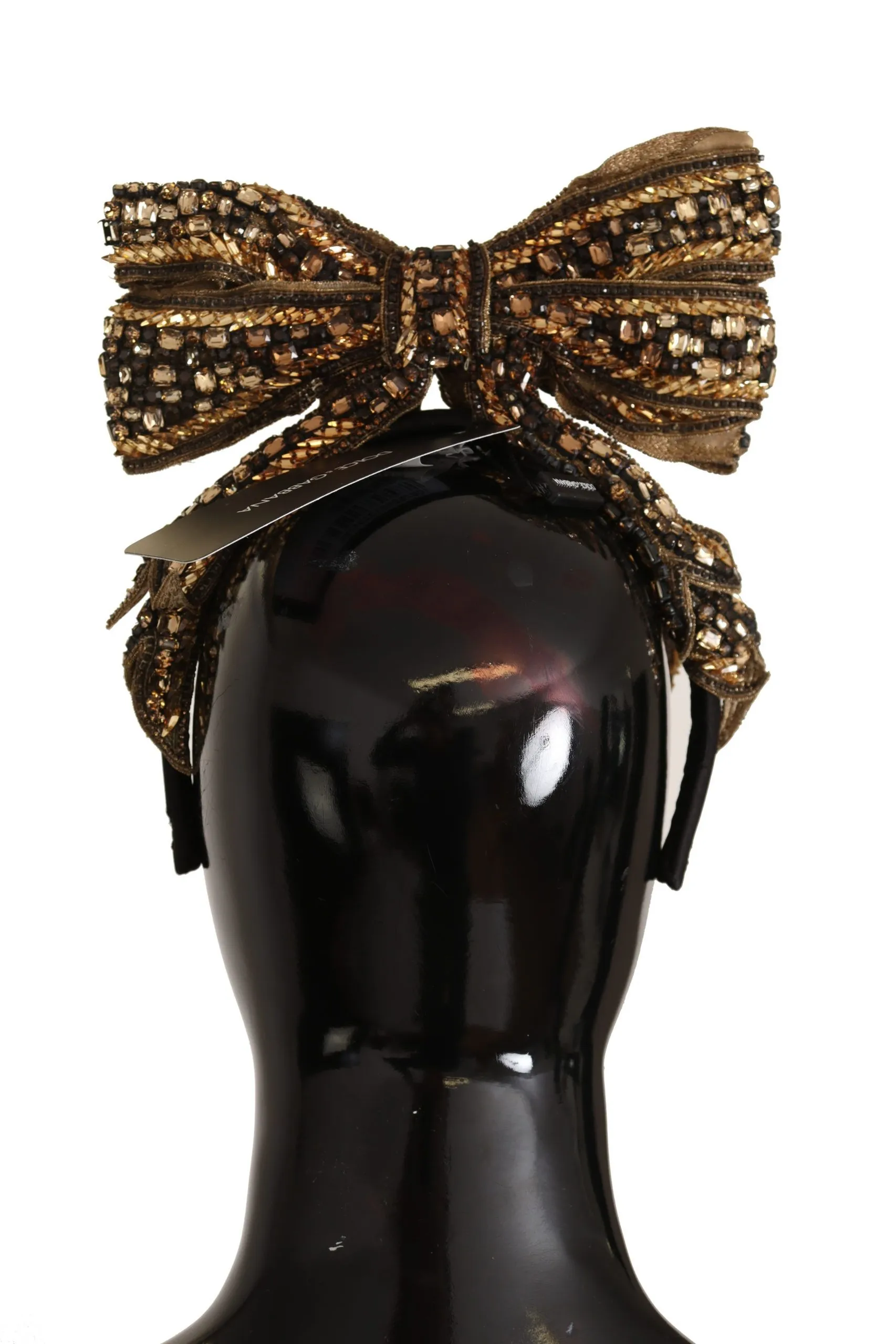 Dolce & Gabbana Women's Elegant Gold Embellished Silk Diadem
