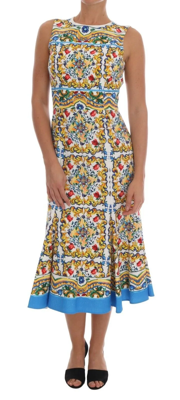 Dolce & Gabbana Women's Majolica Print Midi Sheath Dress