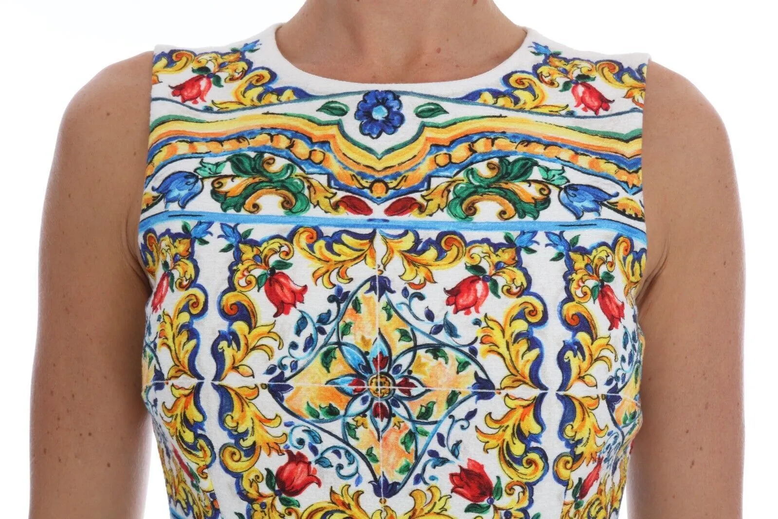 Dolce & Gabbana Women's Majolica Print Midi Sheath Dress
