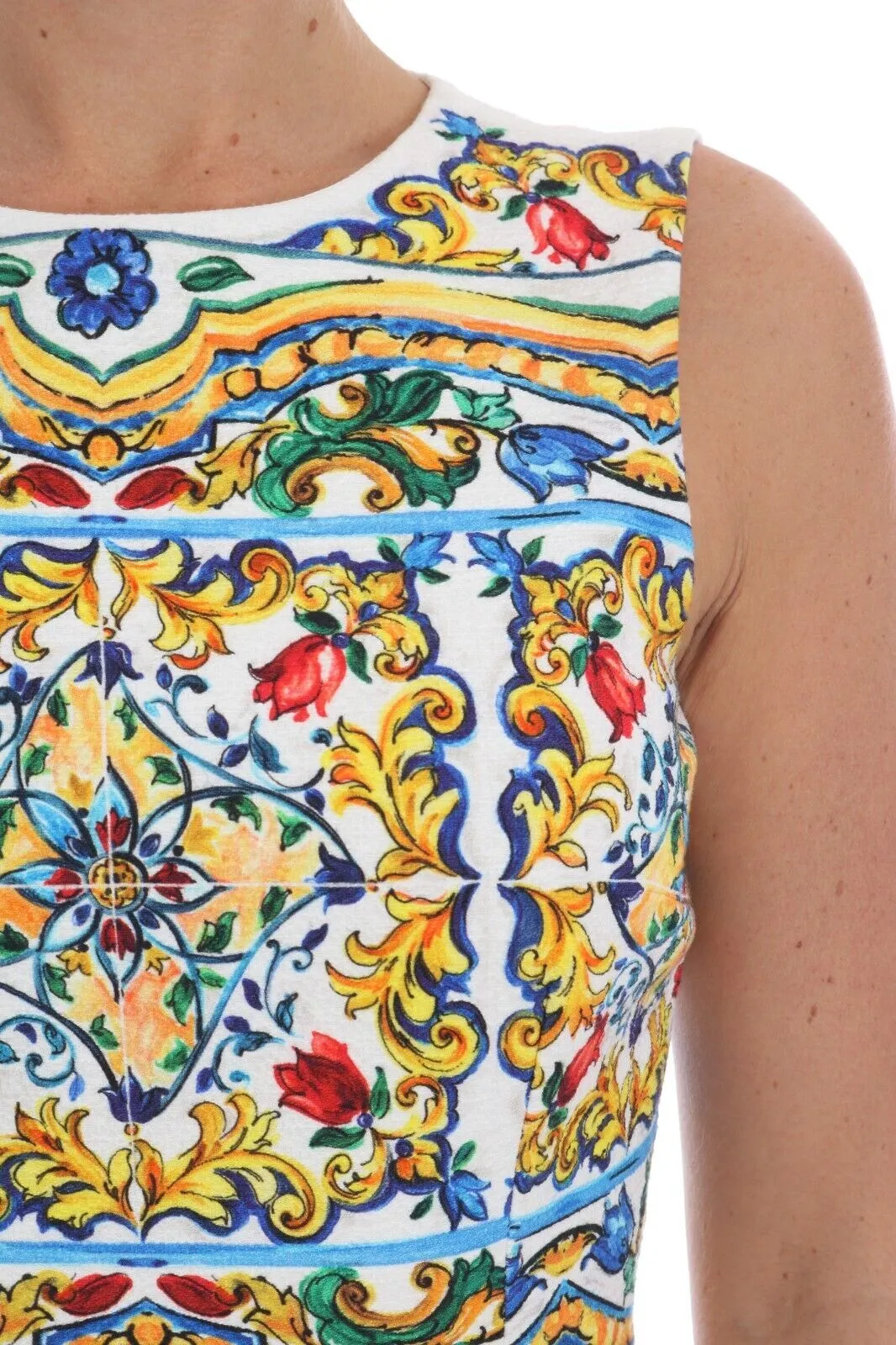 Dolce & Gabbana Women's Majolica Print Midi Sheath Dress