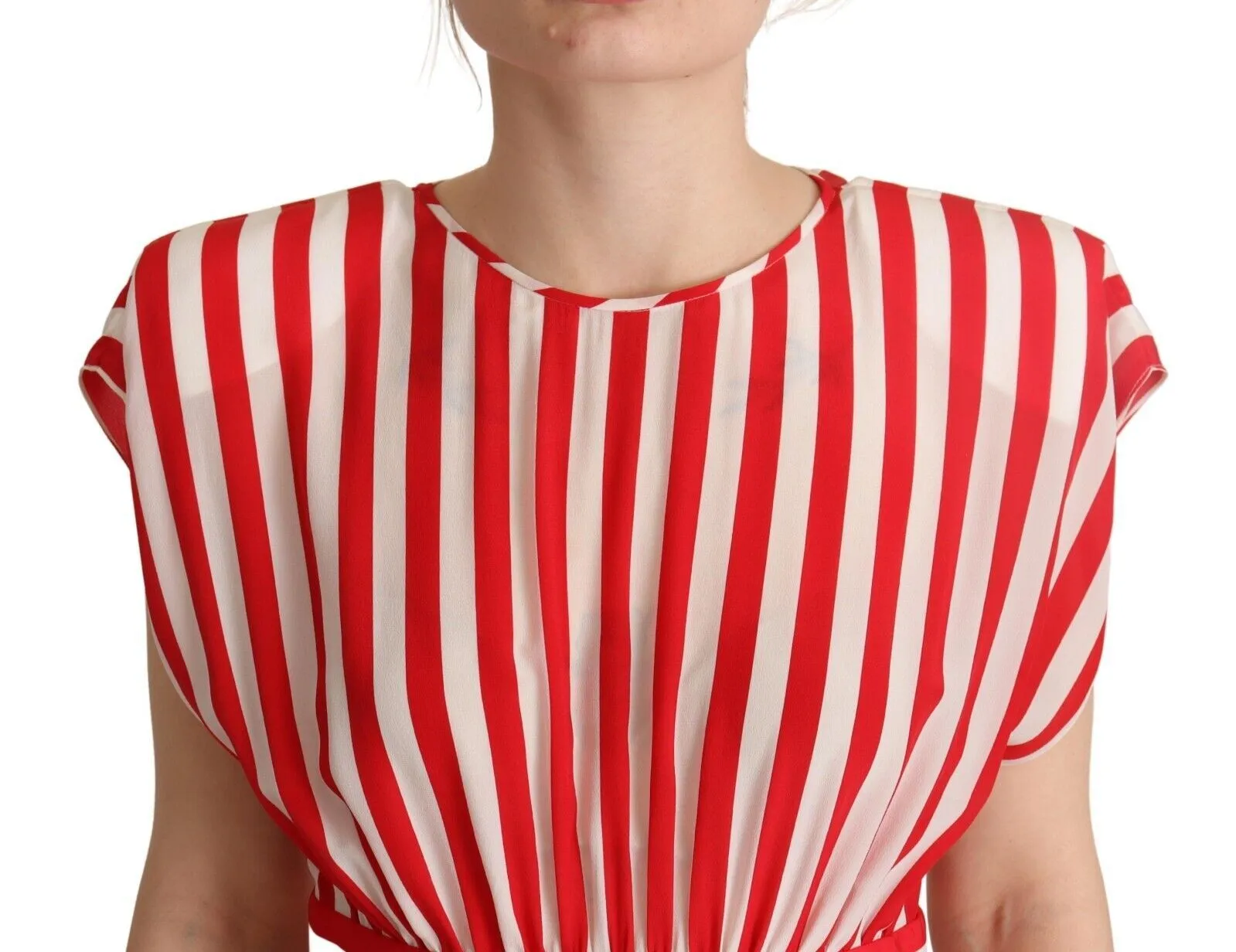 Dolce & Gabbana Women's Elegant Striped Silk A-Line Mini Dress
