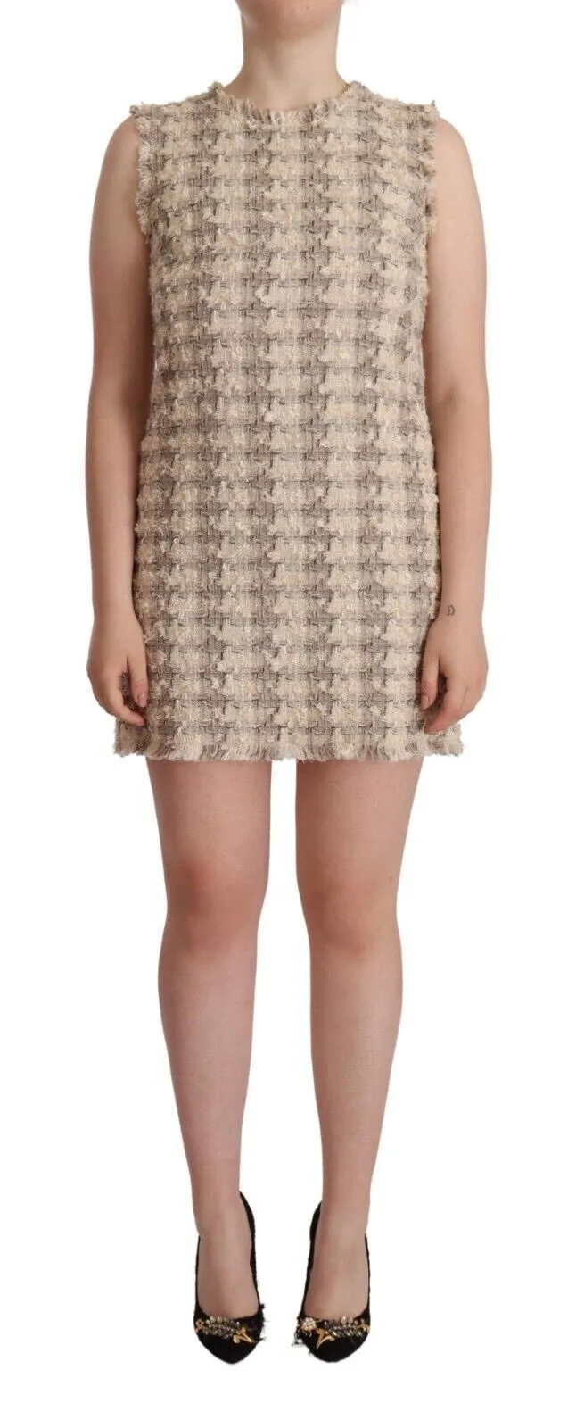 Dolce & Gabbana Women's Chic Checkered Shift Mini Dress