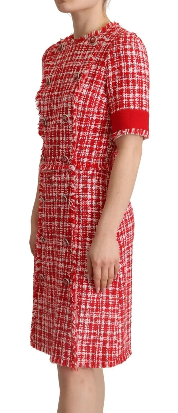 Dolce & Gabbana Women's Chic Checkered Sheath Knee-Length Dress