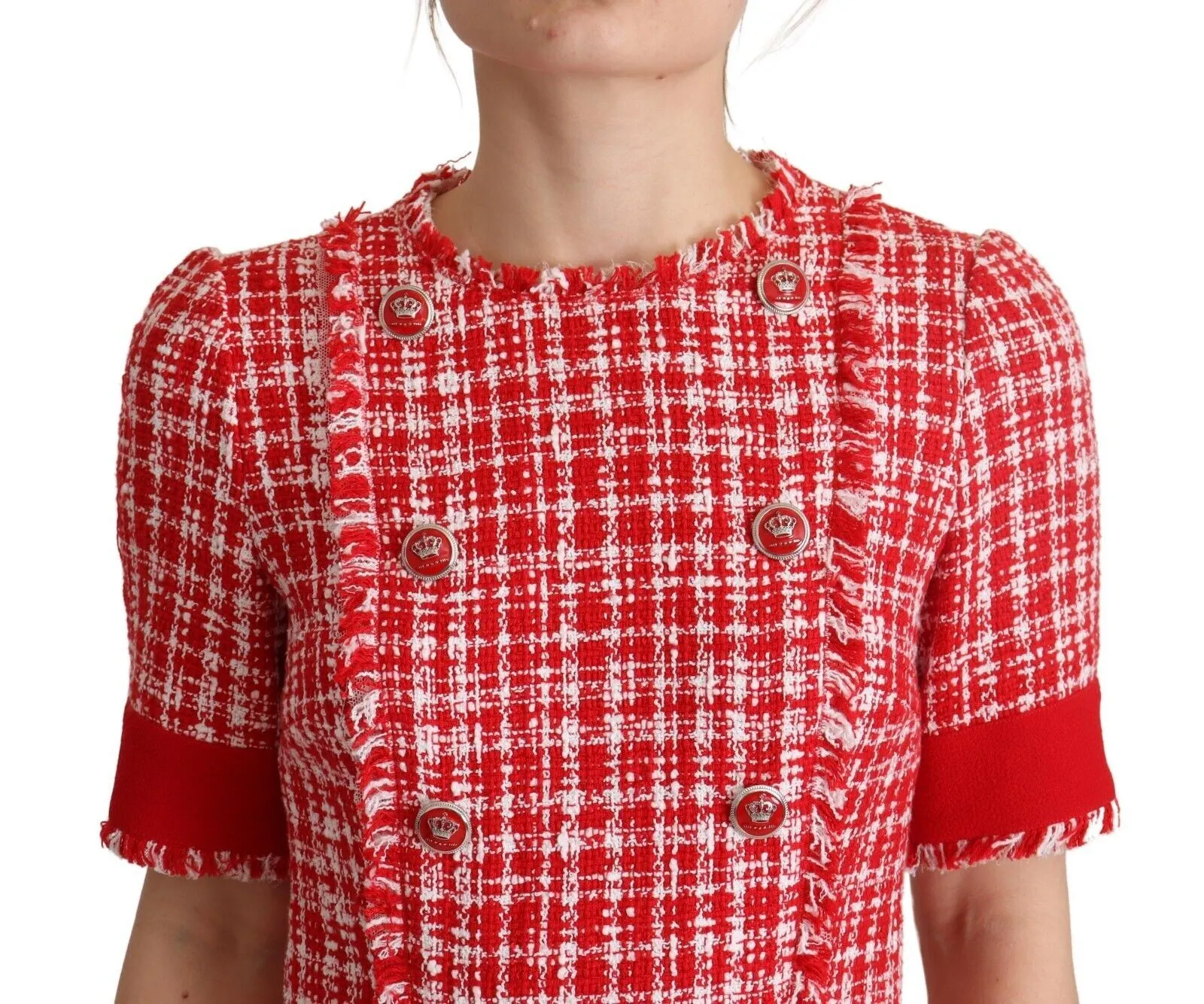 Dolce & Gabbana Women's Chic Checkered Sheath Knee-Length Dress