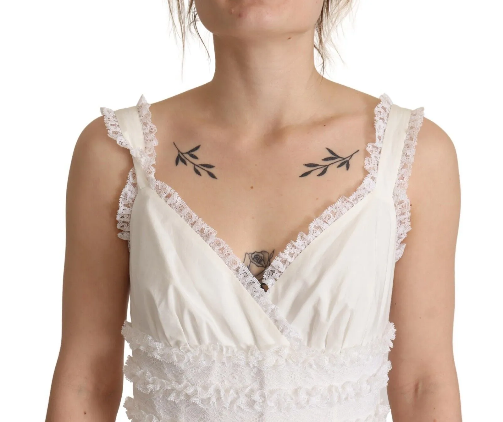 Dolce & Gabbana Women's Elegant White A-Line Tiered Maxi Dress