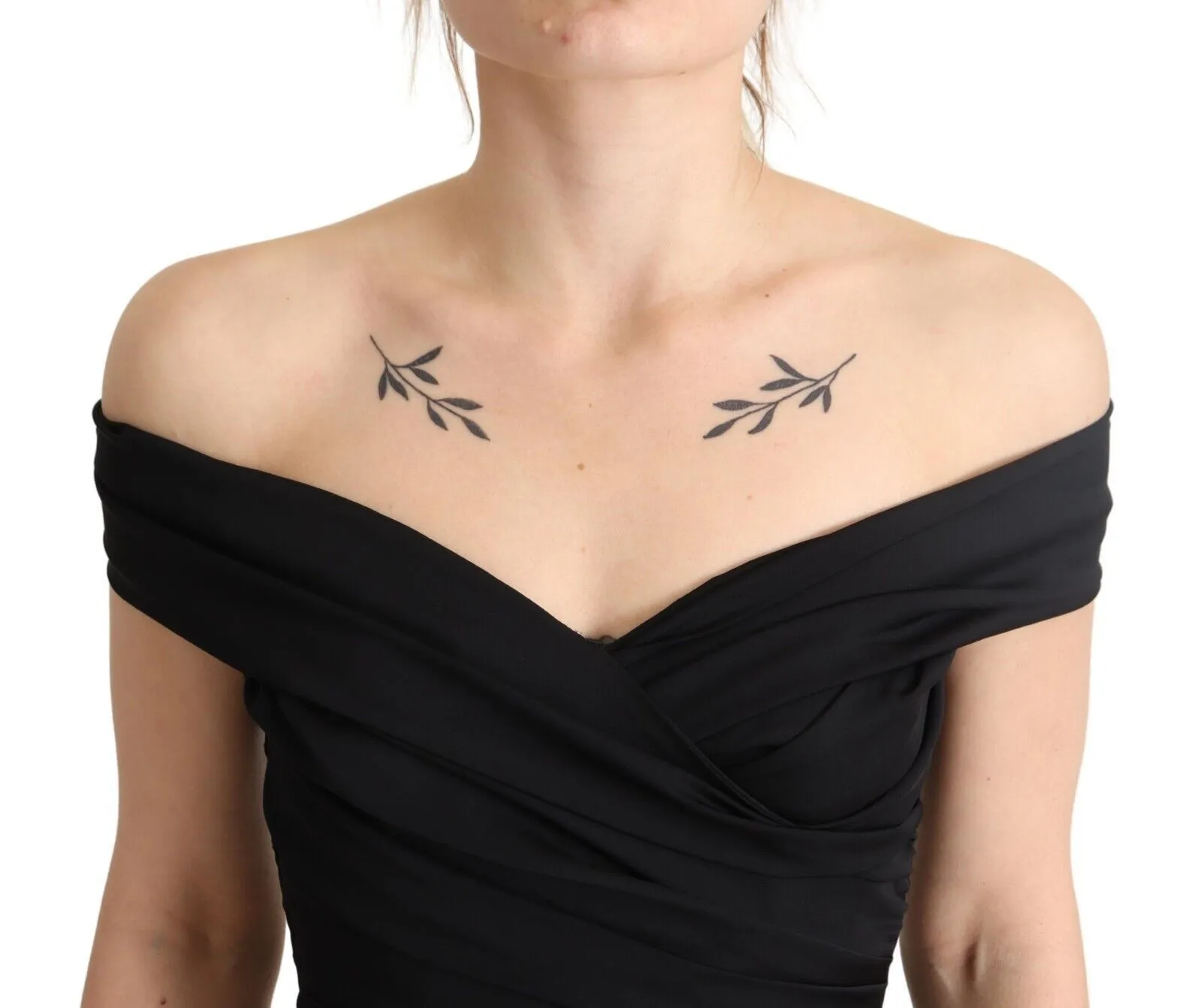 Dolce & Gabbana Women's Elegant Black Silk Off-shoulder Dress