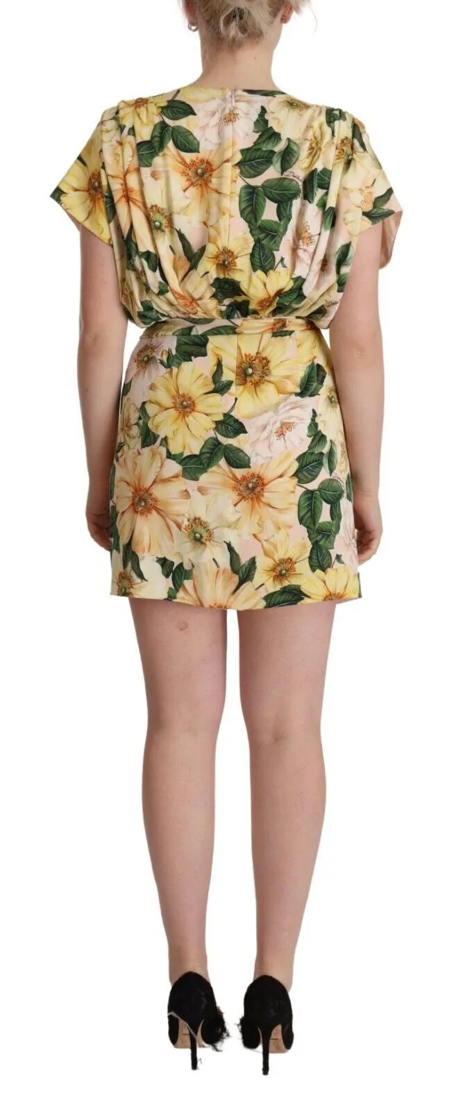 Dolce & Gabbana Women's Elegant Silk Floral Mini Wrap Dress