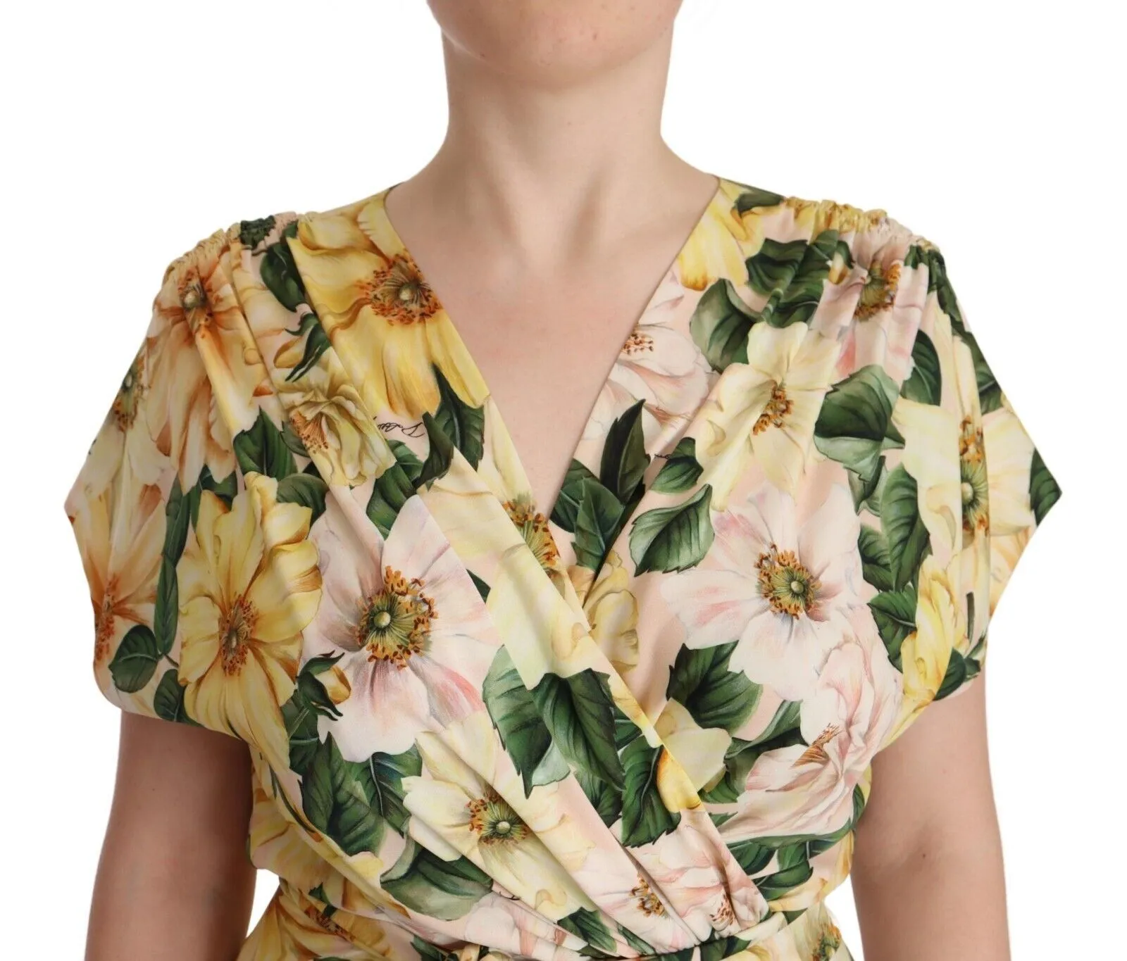 Dolce & Gabbana Women's Elegant Silk Floral Mini Wrap Dress