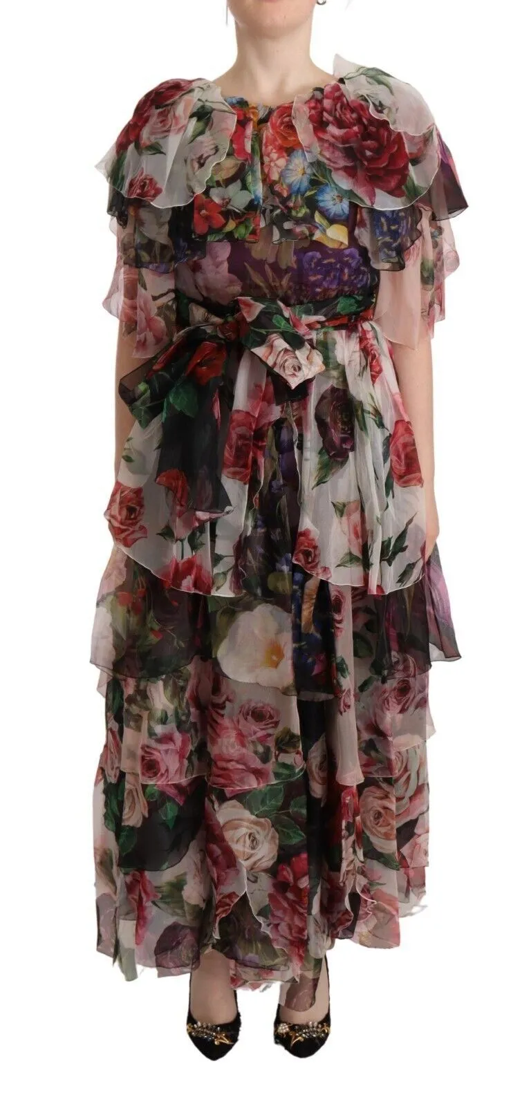 Dolce & Gabbana Women's Elegant Silk Floral Maxi Dress