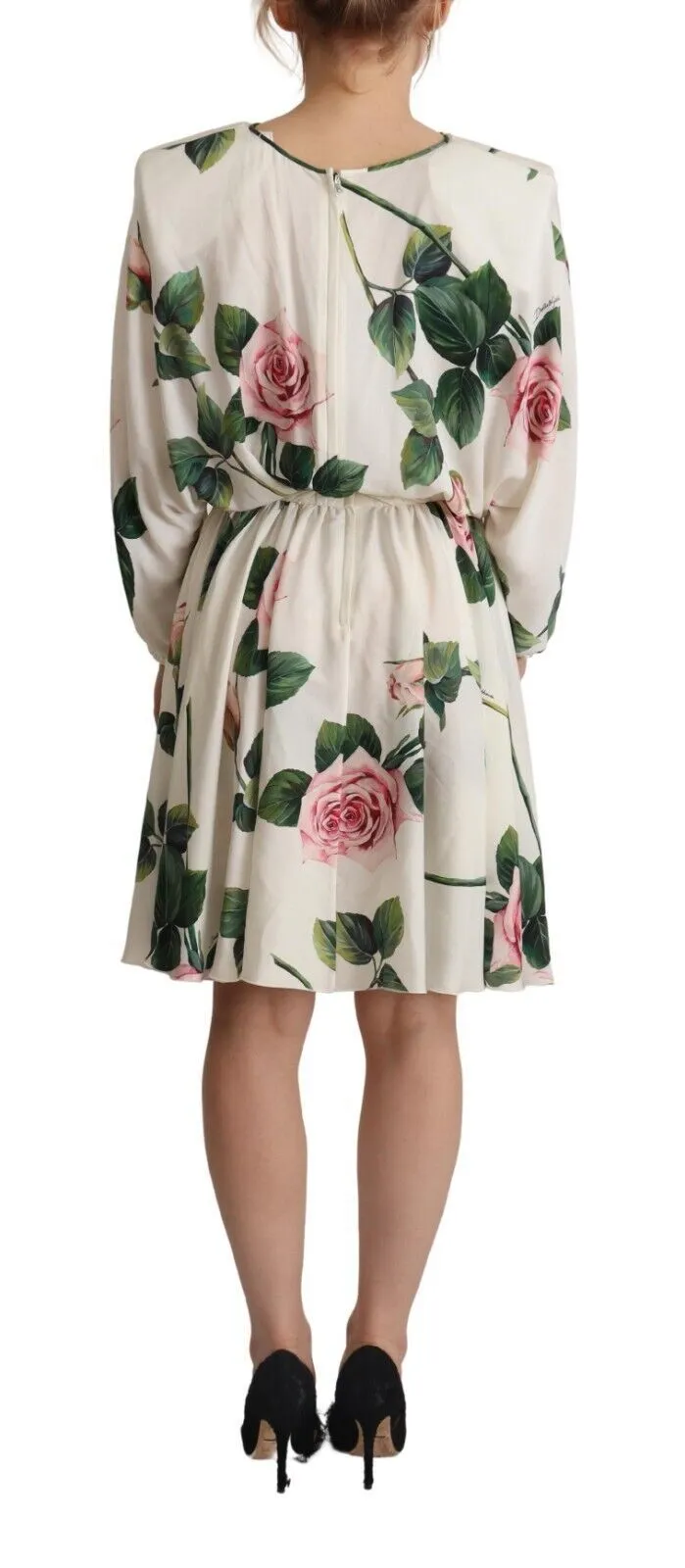 Dolce & Gabbana Women's Elegant Silk Floral A-Line Dress