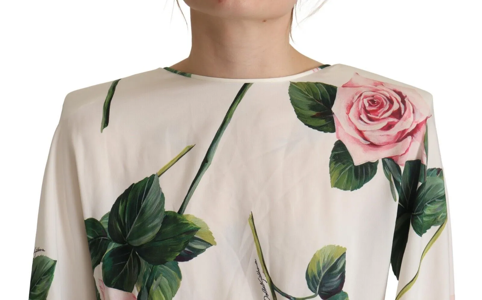 Dolce & Gabbana Women's Elegant Silk Floral A-Line Dress