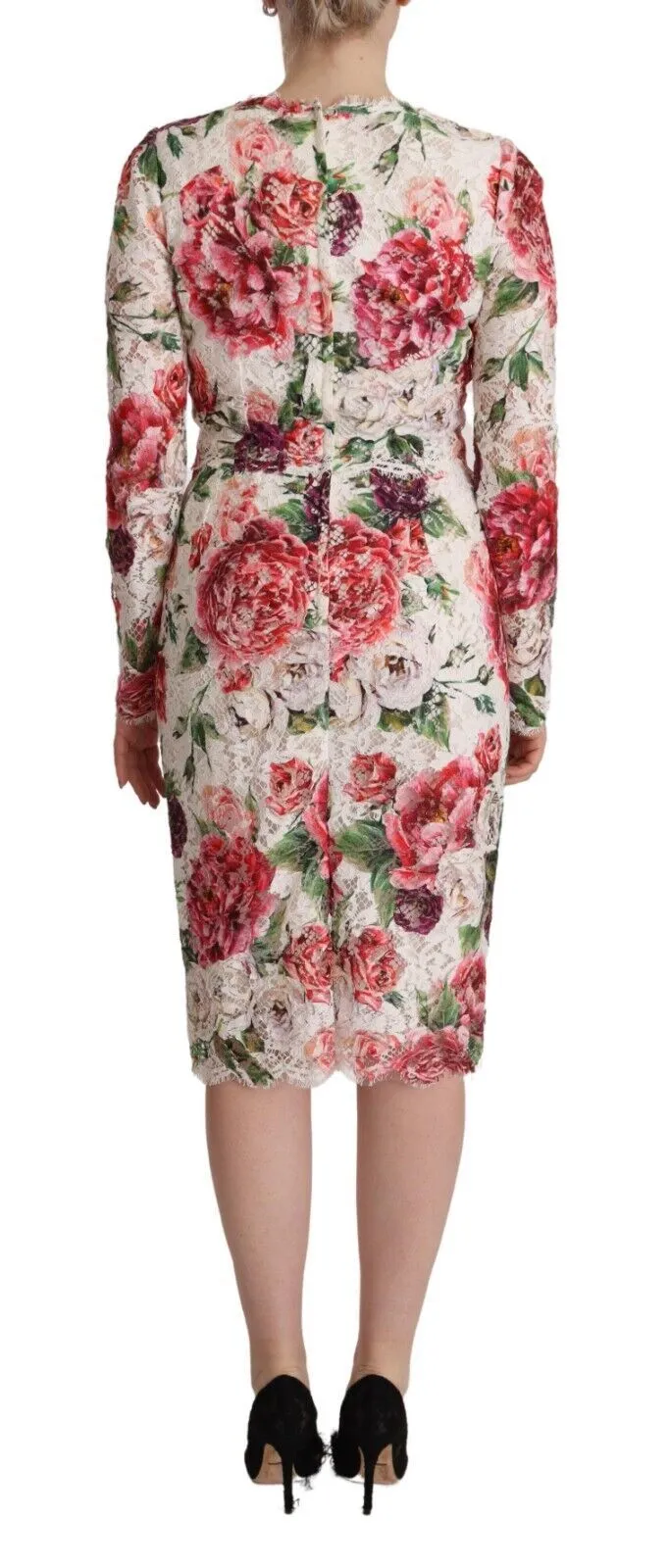 Dolce & Gabbana Women's Elegant Sheath Lace Floral Midi Dress