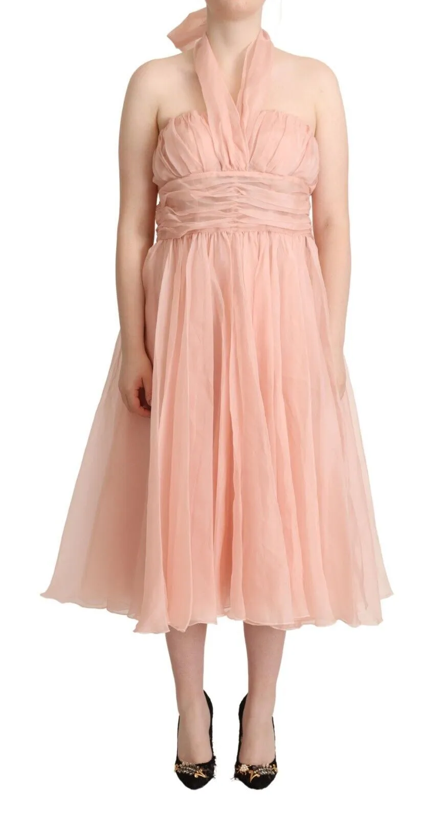 Dolce & Gabbana Women's Elegant Silk Chiffon A-Line Midi Dress