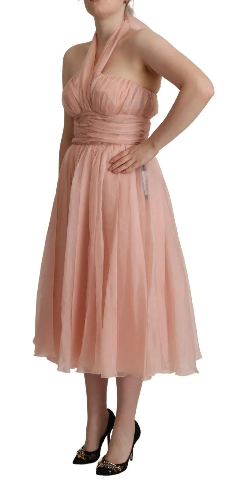 Dolce & Gabbana Women's Elegant Silk Chiffon A-Line Midi Dress