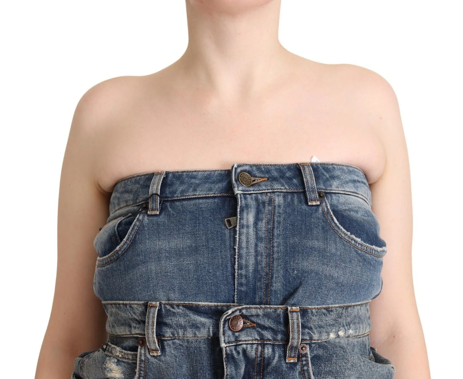 Dolce & Gabbana Women's Elegant Dark Blue Denim Jumpsuit Dress