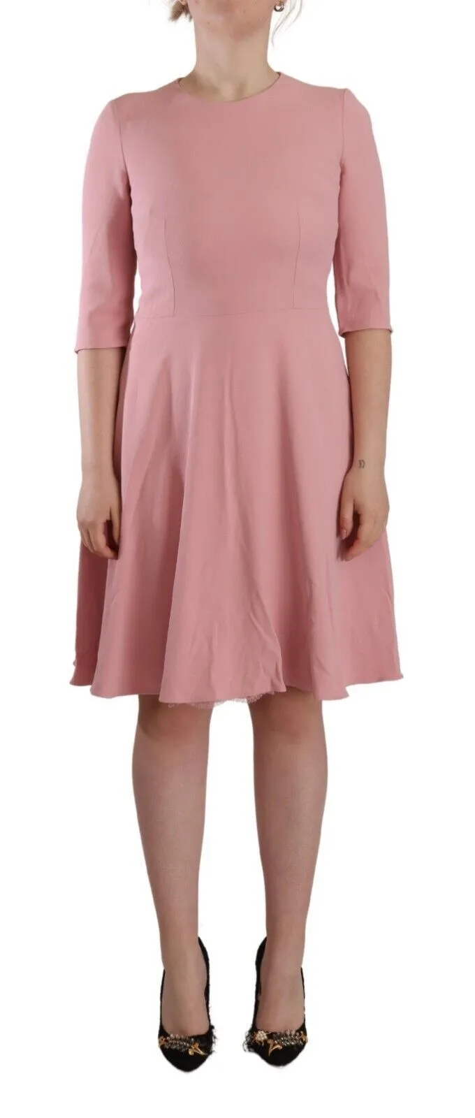 Dolce & Gabbana Women's Elegant Pink A-Line Knee Length Dress