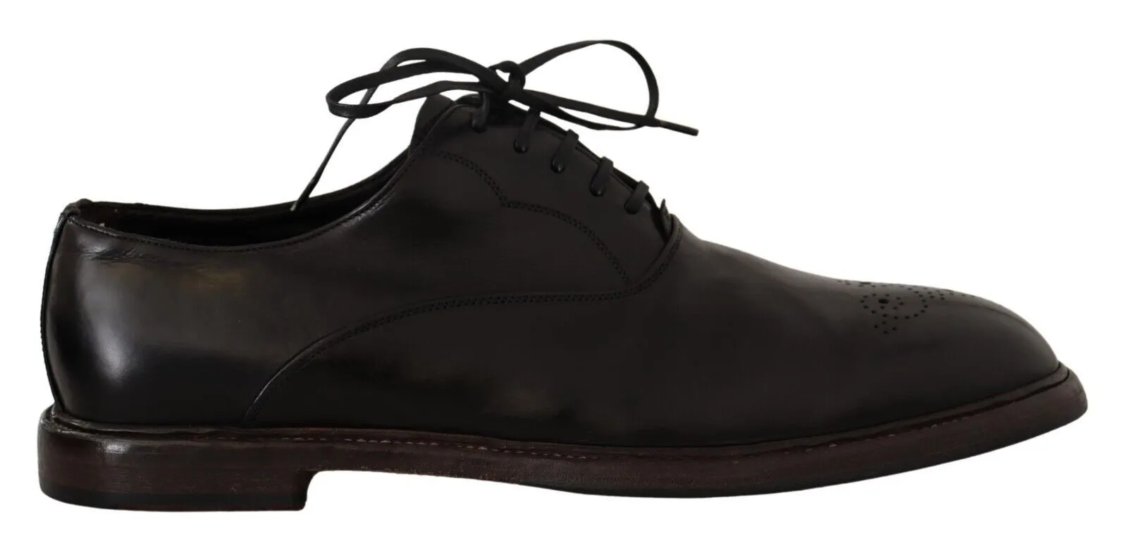 Dolce & Gabbana Men's Elegant Black Leather Derby Formal Shoes