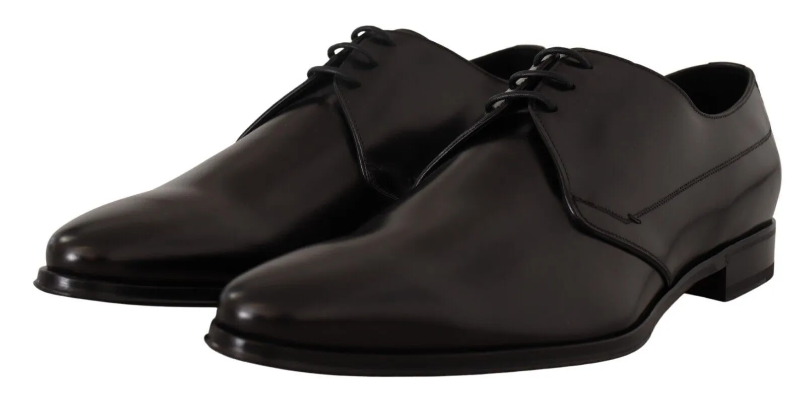Dolce & Gabbana Men's Elegant Black Leather Derby Shoes