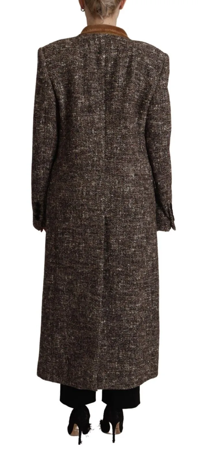 Dolce & Gabbana Women's Elegant Brown Double-Breasted Trench Coat