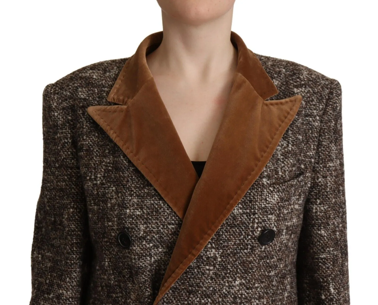 Dolce & Gabbana Women's Elegant Brown Double-Breasted Trench Coat