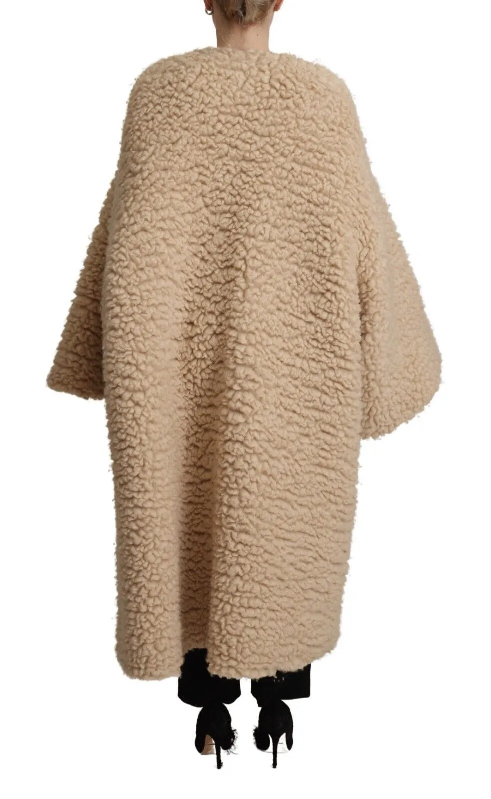 Dolce & Gabbana Women's Elegant Beige Cashmere Overcoat Jacket