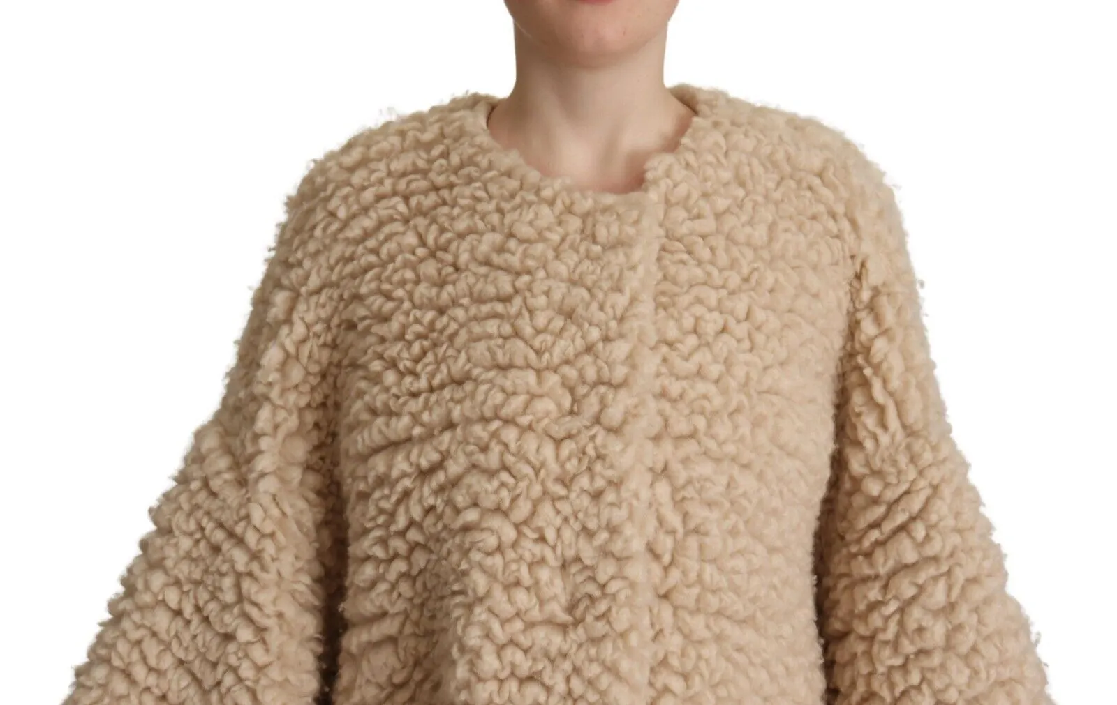 Dolce & Gabbana Women's Elegant Beige Cashmere Overcoat Jacket