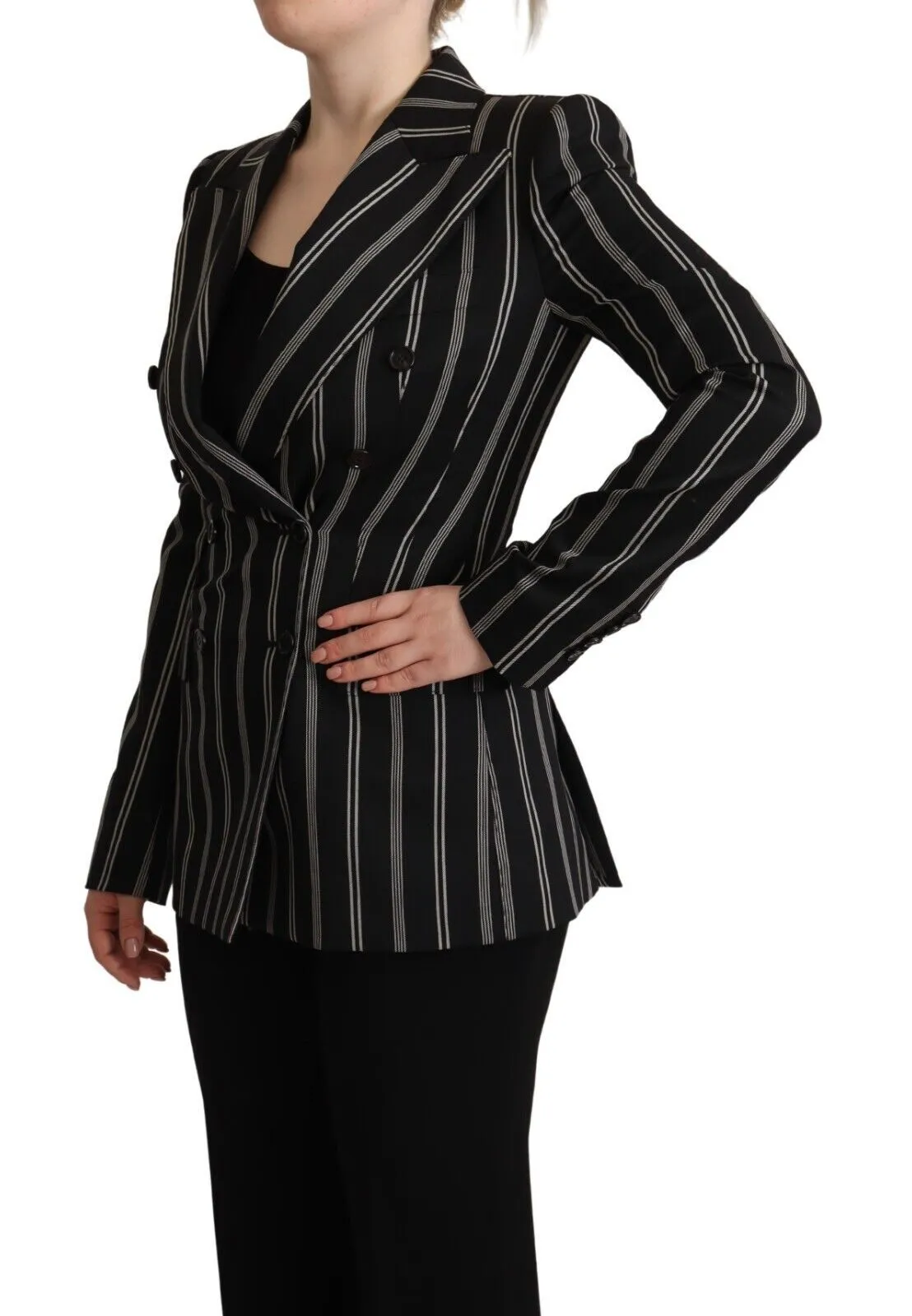 Dolce & Gabbana Women's Elegant Striped Wool Stretch Jacket