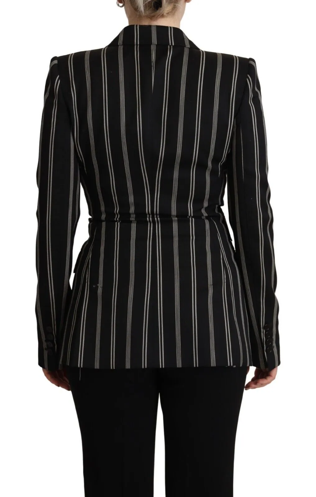 Dolce & Gabbana Women's Elegant Striped Wool Stretch Jacket