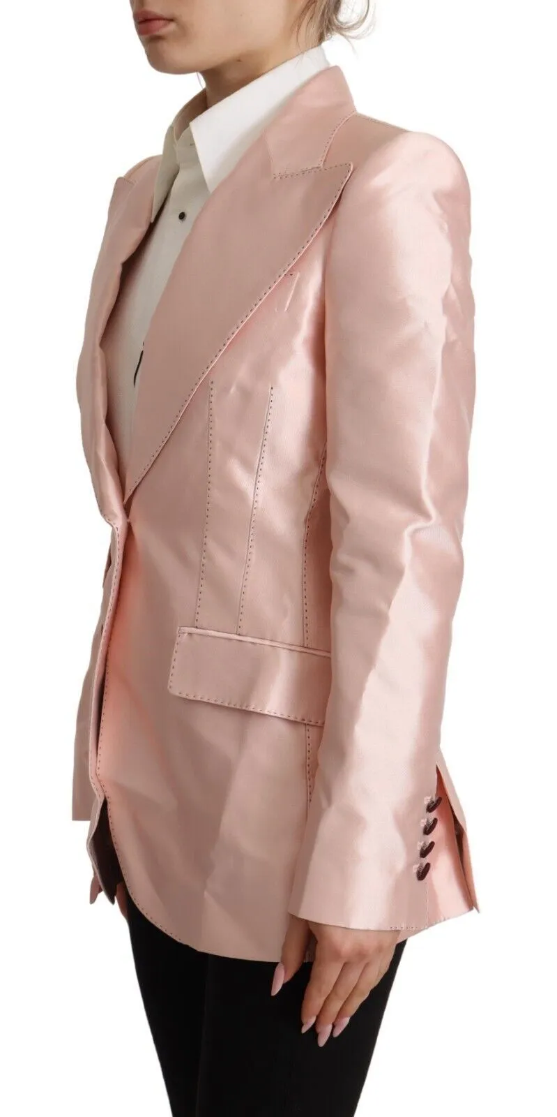 Dolce & Gabbana Women's Elegant Pink Silk Blazer Jacket
