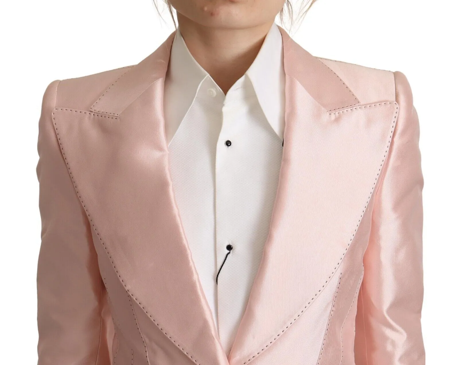 Dolce & Gabbana Women's Elegant Pink Silk Blazer Jacket