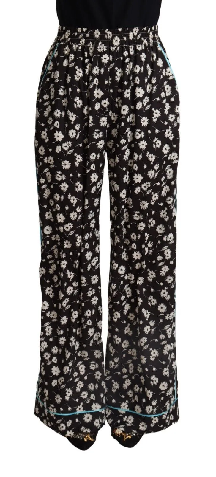 Dolce & Gabbana Women's Elegant Floral Wide Leg Pants