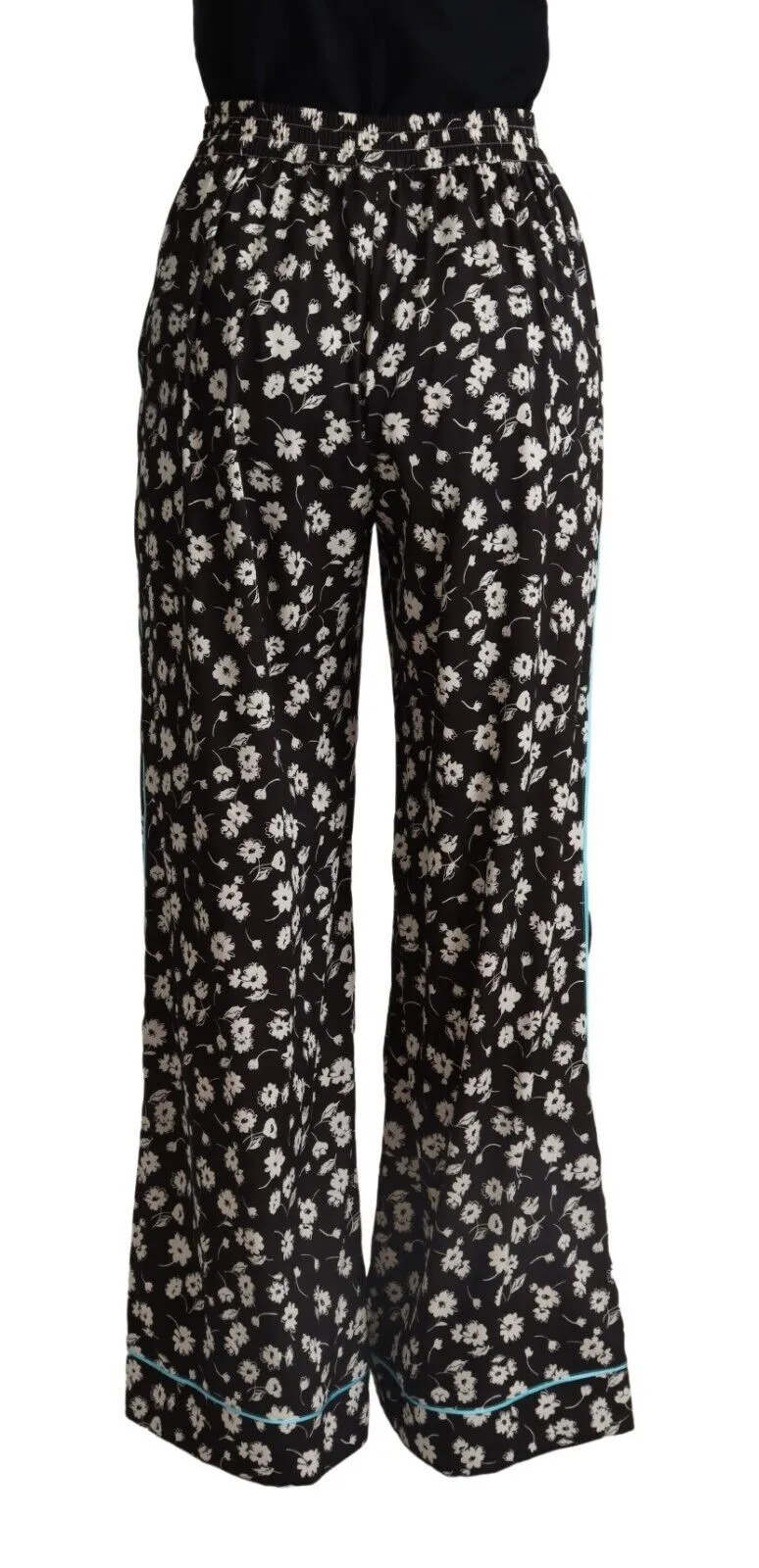 Dolce & Gabbana Women's Elegant Floral Wide Leg Pants