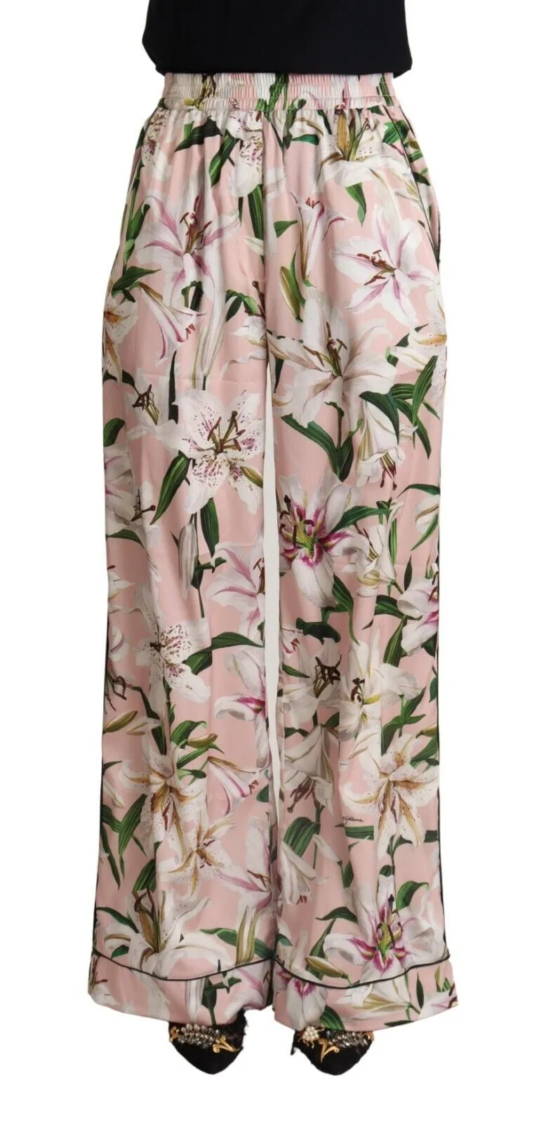 Dolce & Gabbana Women's Elegant Wide Leg Floral Pants