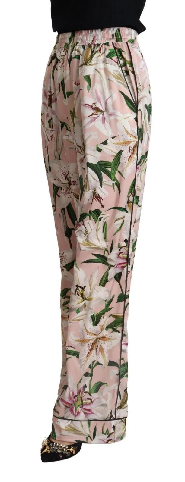 Dolce & Gabbana Women's Elegant Wide Leg Floral Pants