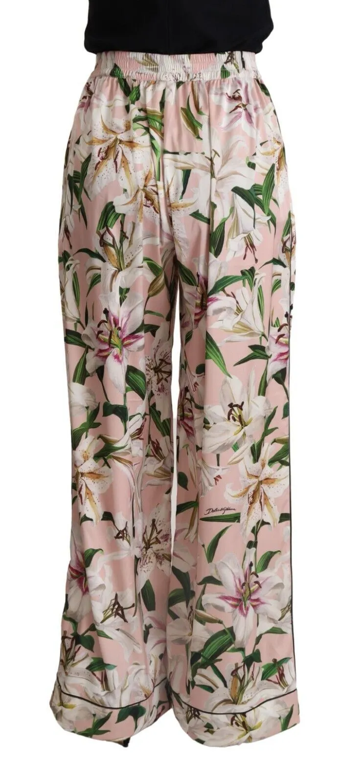 Dolce & Gabbana Women's Elegant Wide Leg Floral Pants