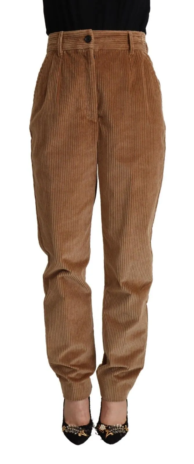 Dolce & Gabbana Women's Chic High-Waisted Corduroy Skinny Pants