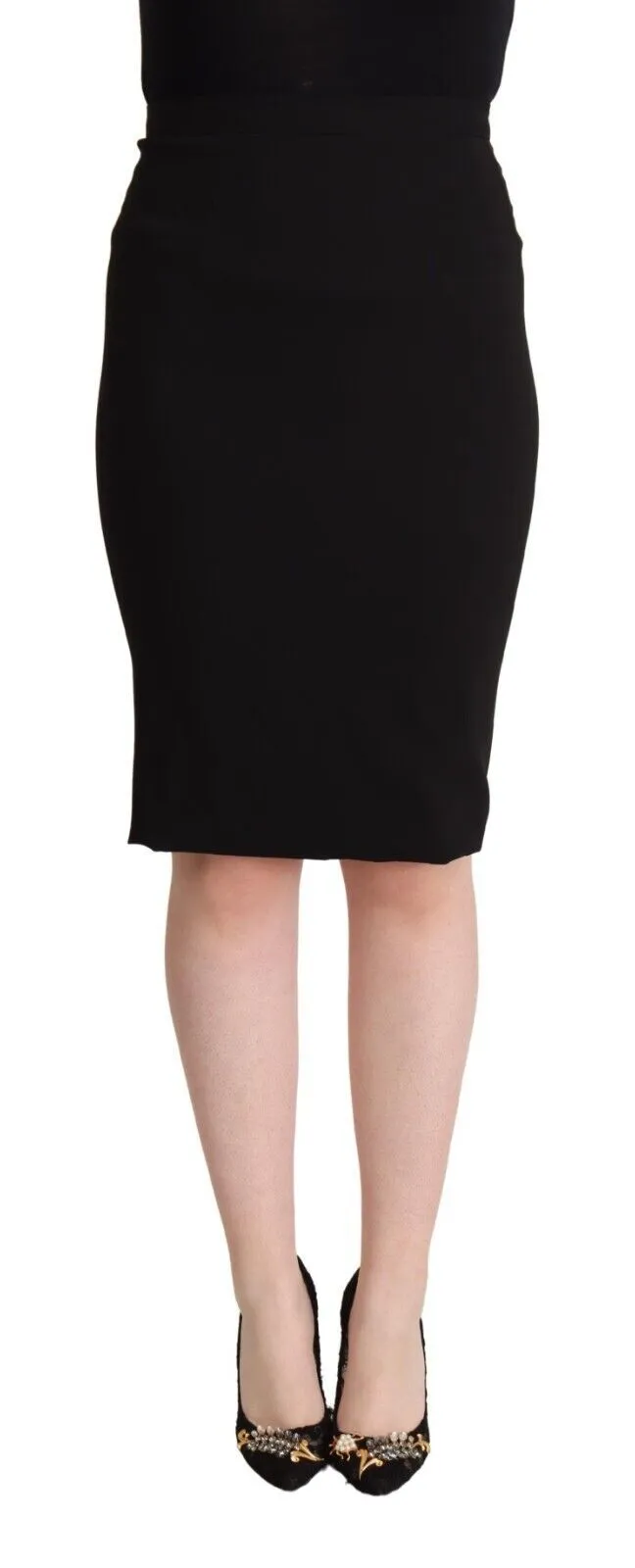 Dolce & Gabbana Women's Chic High Waist Pencil Skirt in Black