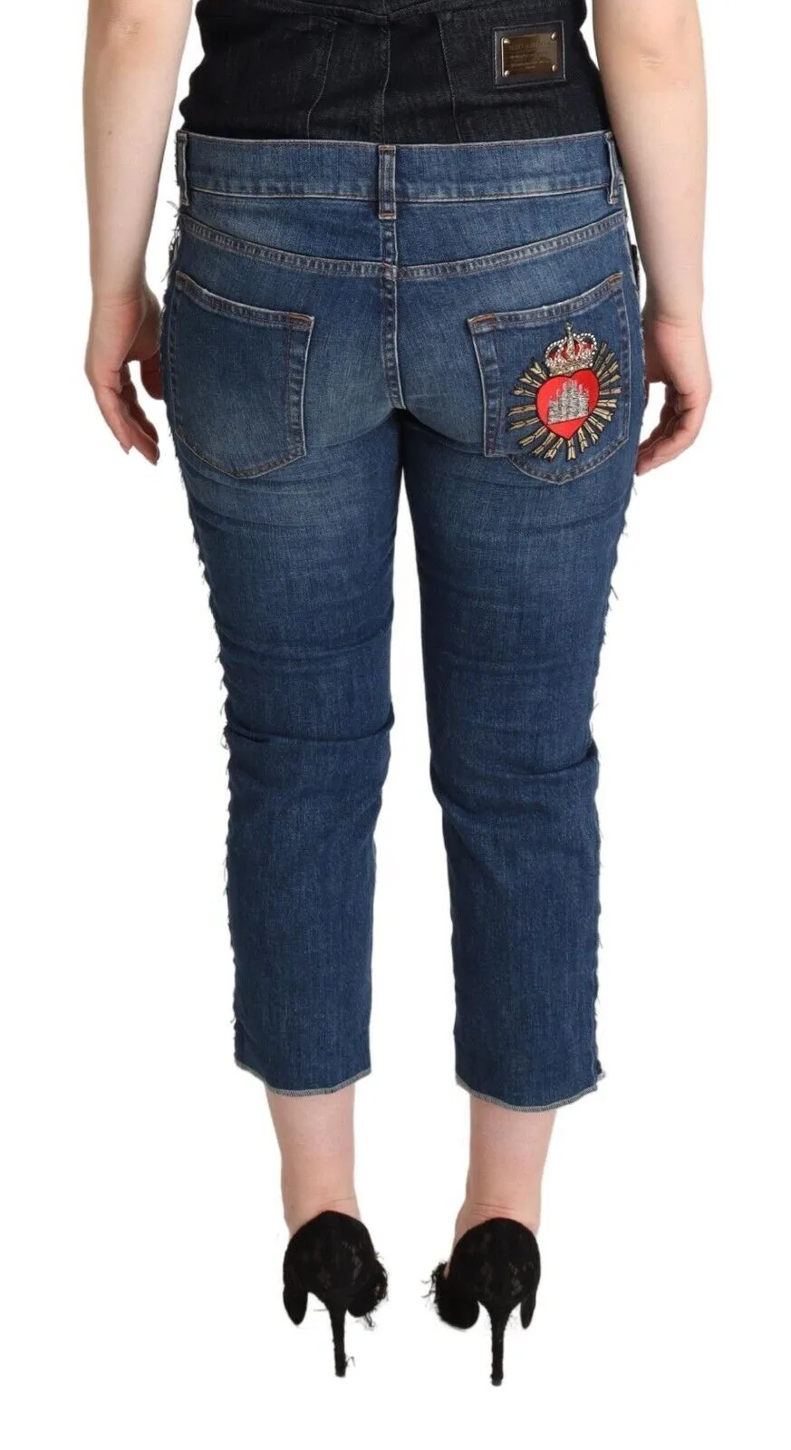 Dolce & Gabbana Women's Elegant Mid-Waist Cropped Denim