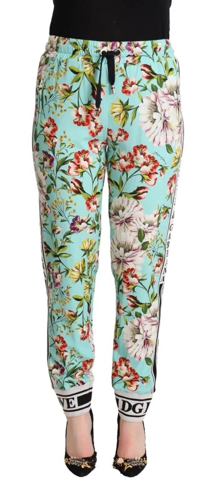 Dolce & Gabbana Women's Floral Viscose Jogger Pants in Green
